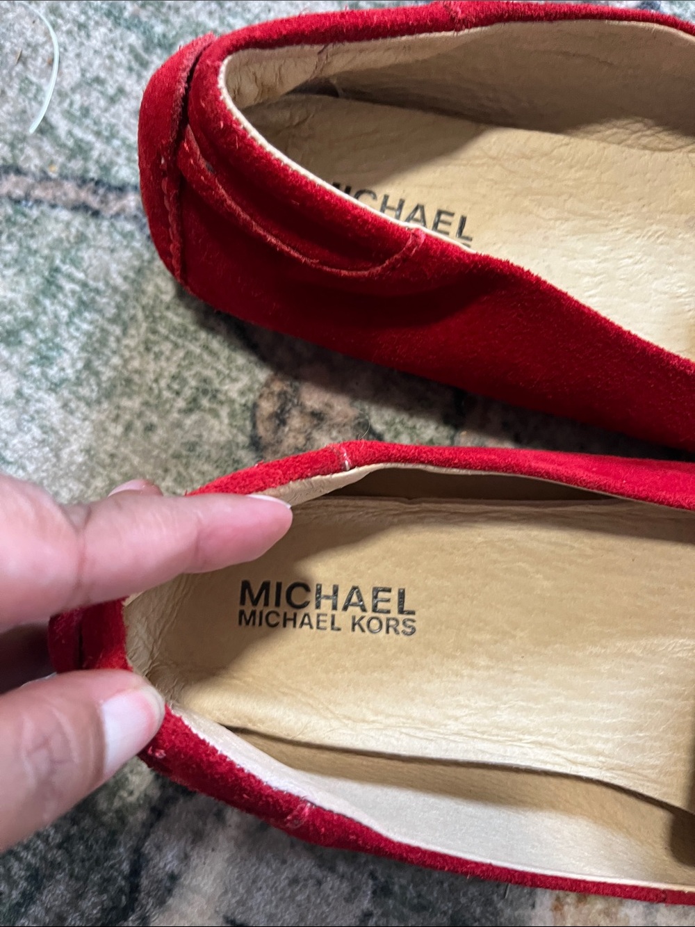 Michael Kors Red Suede Slip-On Loafers Size 8.5 - Picture 3 of 5